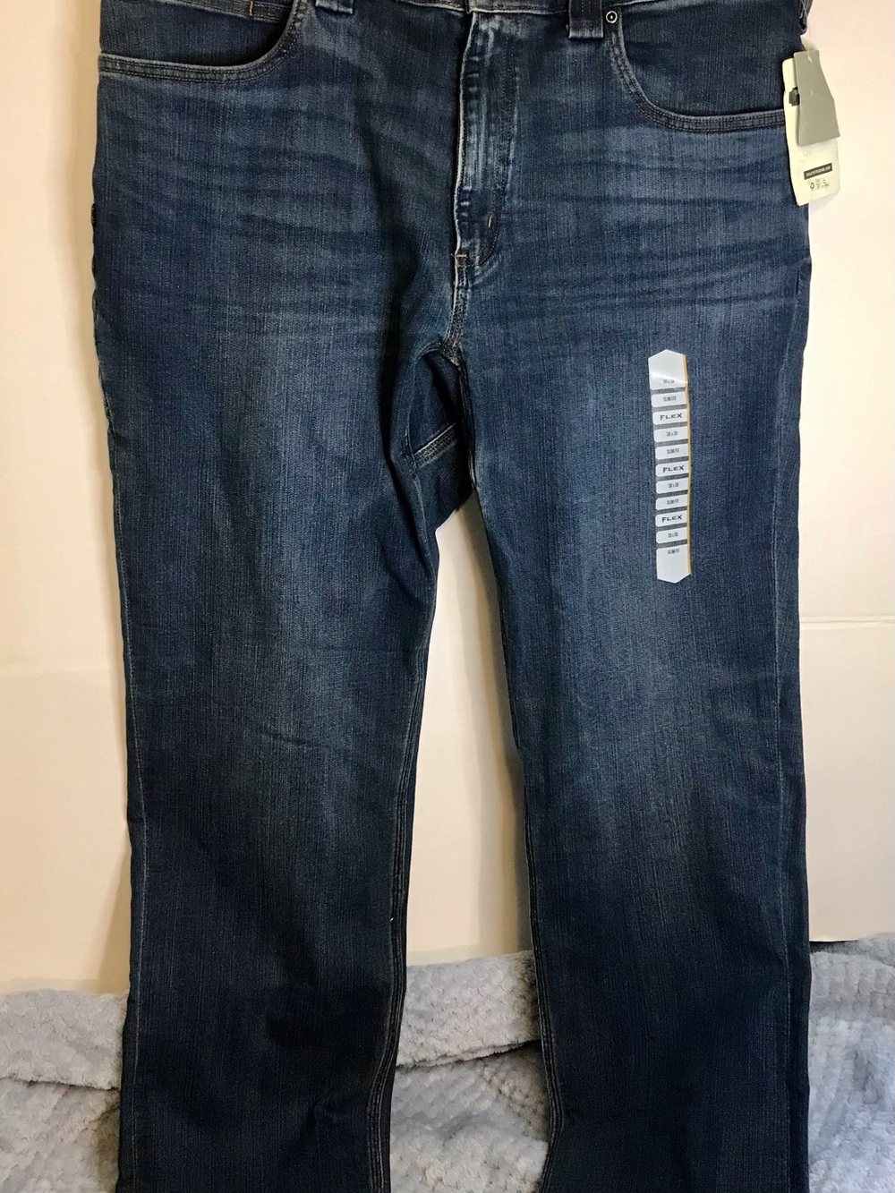 NWT Duluth Flex Ballroom Double Flex Slim Fit Indigo Jeans 38x30